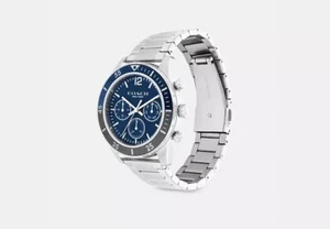 Coach Mens Watch, Metal Band, Blue Face 44mm - Picture 1 of 1