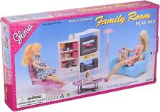 Gloria Playset For Dolls, Dollhouse Furniture Size Family Room W/ Sofa TV Lamp 