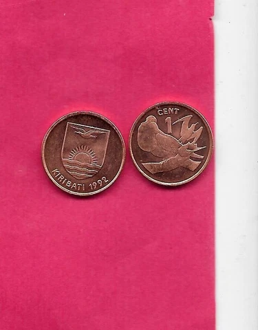 KIRIBATI KM1a 1992 UNCIRCULATED-UNC MINT  CENT OLD VINTAGE COIN Cover