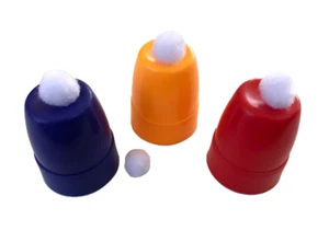 MAGIC 3 CUPS AND BALLS SET Beginner Plastic Kit Magician Close Up Kid Size Easy - Picture 1 of 4