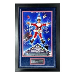 Chevy Chase Beverly D'Angelo Quaid Signed Christmas Vacation Poster Framed JSA - Picture 1 of 12