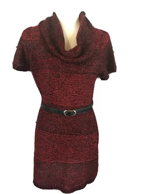 Vestido Suéter Notations Cinturón Rojo y Negro Cuello Alto Nuevo con Etiquetas Para Mujer Talla Pequeña” Foto 1 de 4