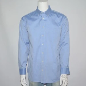 GITMAN BROS Pinpoint Oxford Blue Cotton Dress Shirt Sz 17.5 - 34 Made in USA - Picture 1 of 3