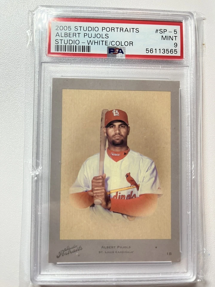 2005 Donruss Studio Portraits Albert Pujols /50  #SP-5 White/color Psa 9 - Image 1 of 2