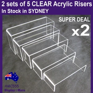 Display Riser Jewellery STURDY Acrylic Clear | SUPER DEAL 10 Stands | AUS Stock - Picture 1 of 5