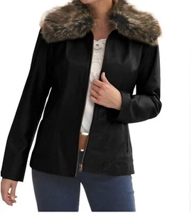 Women's outerwear Winter Church fur Genuine Leather jacket Coat plus Xl 1X 2X 3X - Picture 1 of 11