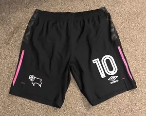 Tom Lawrence Matchworn/Issue Derby County 2017/18 Third Kit Shorts, Medium, VGC - Picture 1 of 6