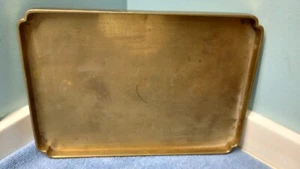 Solid Brass Vintage Tray Etched Asian Bird on Branches Surounded by Characters - Imagen 1 de 9