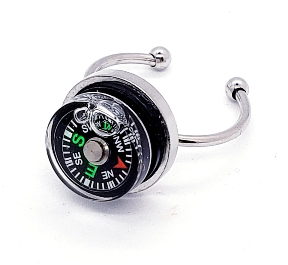 Unique MINI WORKING COMPASS RING adjustable TRAVEL hiking TRAVELLER walking MAP - Image 1 of 1