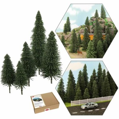 40pcs Model Pine Trees Deep Green Christmas Village HO O N Scale Railway Layout - Image 1 of 4