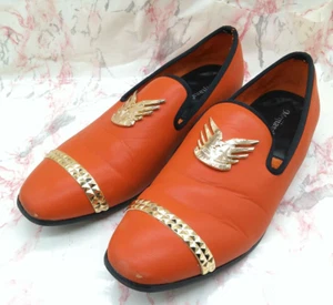 MEIJIANA Loafers Men Luxury Wedding Dress Shoes Fashion Orange Size 12 - Picture 1 of 11