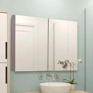 Mirror Bathroom Cabinet Wall Mount Cupboard Shelves 2Door Unit Storage Organizer - Picture 1 of 11
