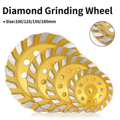 100/125//150/180mm Diamond Grinding Wheel Cup Disc For Concrete Granite Cutting - Image 1 of 4