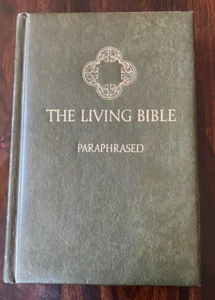 The Living Bible Paraphrased 1971 Green Padded Faux Leather Vintage Tyndale - Picture 1 of 14