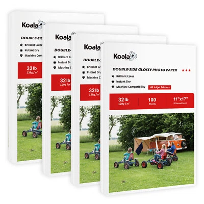 Koala Double Sided Photo Paper 11x17 Glossy 400 Sheets 120g 32lb Inkjet Printers - Image 1 of 4