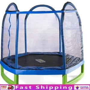 7ft Hexagon Trampoline Kids Safety Enclosure Foam Padding Backyard Fun New - Picture 1 of 5