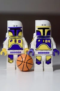 RARE LEGO Star Wars LA Lakers Boba Fett Kobe Bryant Custom Minifigures - Picture 1 of 8