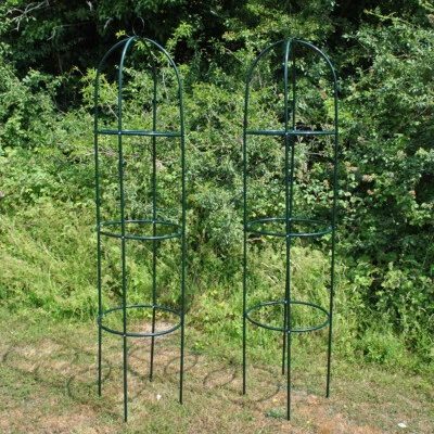 SELECTIONS Outdoor Garden Metal Obelisk 1.9m Climbing Plant Support Trellis Frame Pack of 2