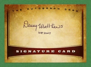 Denny Matthews MLB Baseball Hall of Fame Broadcaster Signed Trading Card E27883 - Picture 1 of 2