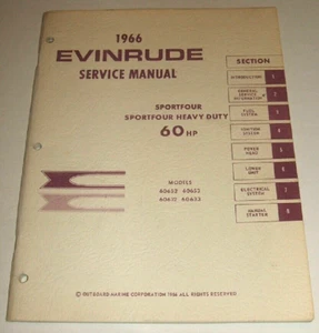 Evinrude 1966 60 hp Service Manual Outboard Sportfour Heavy Duty 60hp Repair - Bild 1 von 4
