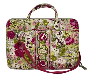 Vera Bradley Make Me Blush Hard Shell Laptop Case With Strap Pink Green Retired - Picture 1 of 11