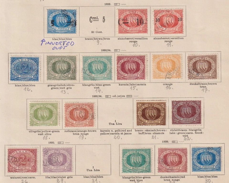 San Marino 1892 collection of 18 CLASSIC stamps / HIGH VALUE! - Image 1 of 1
