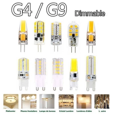 LED G4 12V G9 3W 5W 6W 8W 10W 220V Dimmable COB Ampoule Remplacer Lampe Halogène - Image 1 of 4