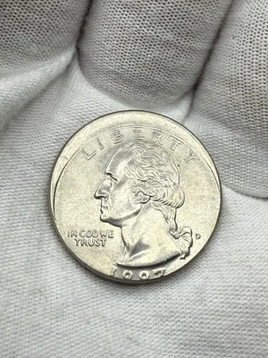 1997 P Washington Quarter 25c Coin Error Off-Center BU K239 - Image 1 of 4