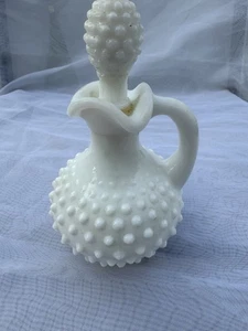 Vintage 1960er Fenton weiß Milchglas Nägel Kruzifix mit Stopfen Avon Flasche 6" - Bild 1 von 6