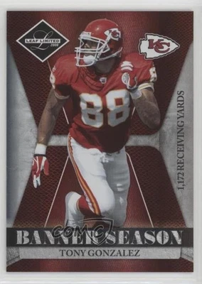 2008 Leaf Limited Banner Season Holofoil /100 Tony Gonzalez #BSM-23 HOF - Image 1 of 2