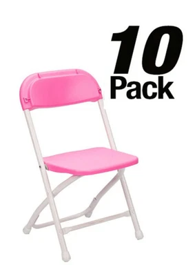 Silla plegable para niños rosa poli acero paquete de 10 piezas interior/exterior de Chivari Foto 1 de 4
