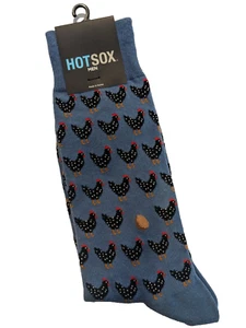 NEU ~ Hot Sox ~ Herren Einzel Paar Crew Socken "Chicken Egg" ~ Schiefer 10-13 - Bild 1 von 3