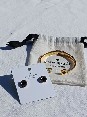 Kate Spade New York Everyday Spade Stud Earrings (Black) Matching Bracelet Set - Image 1 of 4