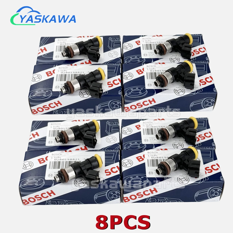 8PCS High Impedance Fuel Injectors 0280158821 For 210lb 2200cc EV14 NEW - Image 1 of 4