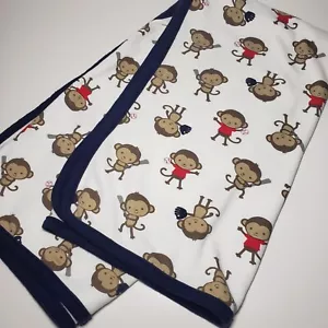 Carters Just One You Monkey Lovey Cotton Jersey Receiving Blanket Baseball 30x34 - Picture 1 of 3