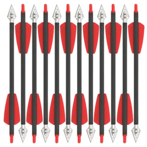 9 Zoll Armbrustbolzen Carbonpfeile  Aluminium Klinge Bogenschießen Bogen Jagd - Picture 1 of 14