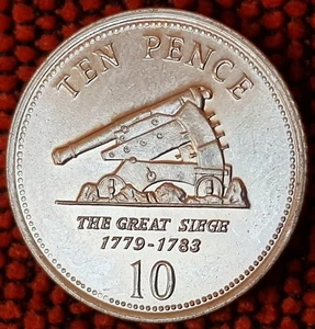 2005 GIBRALTAR 10P The Great Siege 1779-1783 AU COIN  - Picture 1 of 2