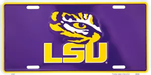 LSU TIGRES ETIQUETA COCHE CAMIÓN PLACA DE MATRÍCULA 12""X6"" LETRERO UNIVERSIDAD ESTATAL LOUISIANA - Imagen 1 de 5