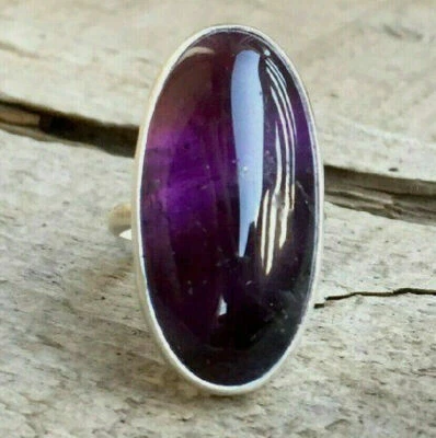 Stunning Amethyst Gemstone 925 Sterling Silver Handmade Ring All Size - Image 1 of 4