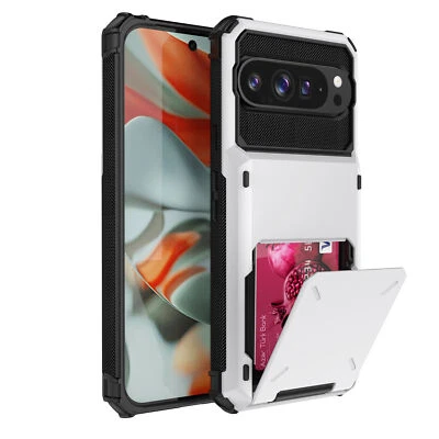 Para Google Pixel 10 Pro XL/9 Antigolpes Cartera Oculta Tarjeta Trasera Estuche Rígido Resistente Foto 1 de 4