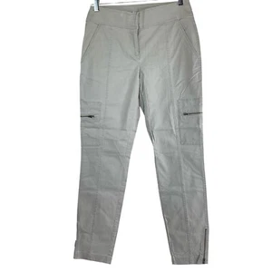 Eileen Fisher Cargohose Damen Gr. 30" grau spitz zulaufend Knöchelreißverschluss Stretch mittlerer Bund - Bild 1 von 9