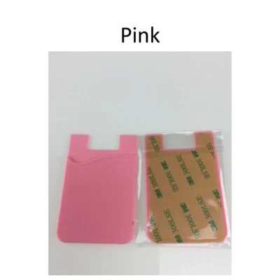 1PC Silicone Credit Card Holder Cell Phone Wallet Pocket Stickers Adhesive USA - Image 1 of 4