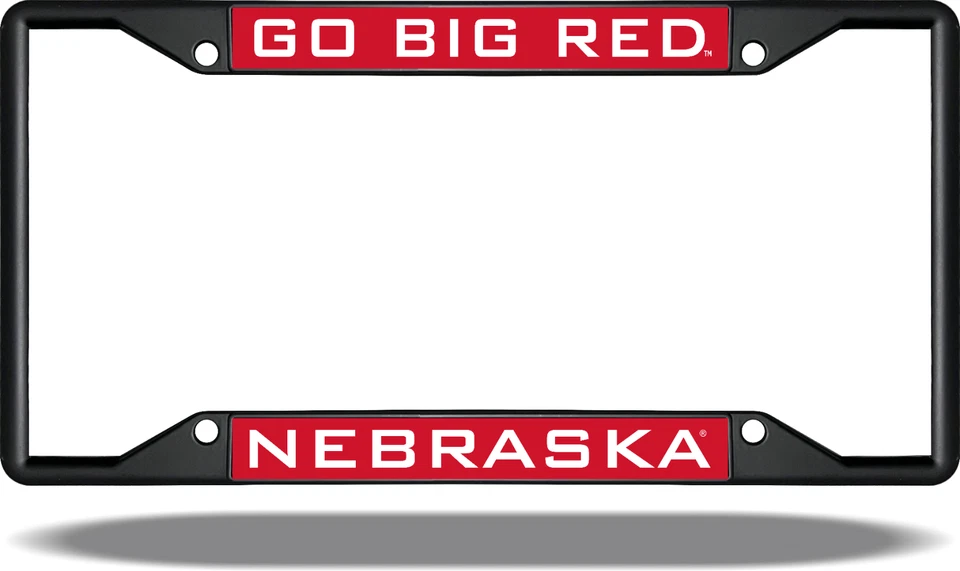 Marco de matrícula negro Nebraska GO BIG RED Foto 1 de 1