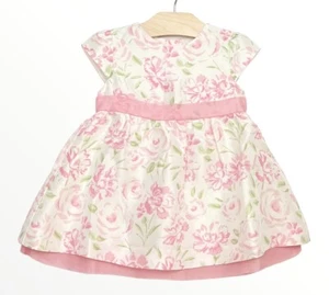 Janie and Jack 100% Silk Ivory Pink Baby Girls Dress Size 12-18M Brand New w/Tag - Picture 1 of 2