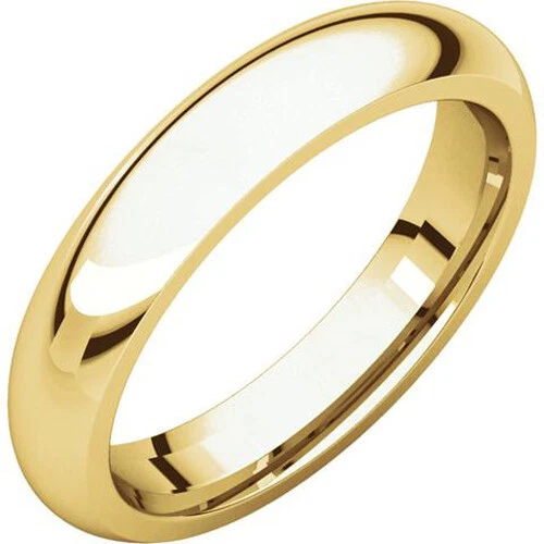 4mm 18K Solid Yellow Gold Classic Dome Half Round Comfort Fit Wedding Band Ring - Image 1 of 1