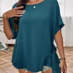 SHEIN Plus Batwing Sleeve Knot Side Blouse-Size 3XL-NWOT - Picture 1 of 9