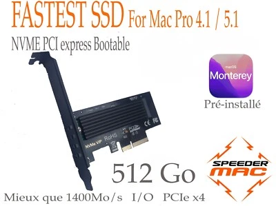  512 Go FAST SSD PCI Express x4, 1500Mo/s  Mac Pro 5.1, Monterey Pré-Installé - Bild 1 von 4