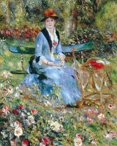 Pintura entre las rosas de Pierre-Auguste Renoir reproducción - Imagen 1 de 3