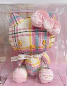 Sanrio Hello Kitty 50th Anniversary Tartan Dress Plush Mascot Holder - Picture 1 of 2