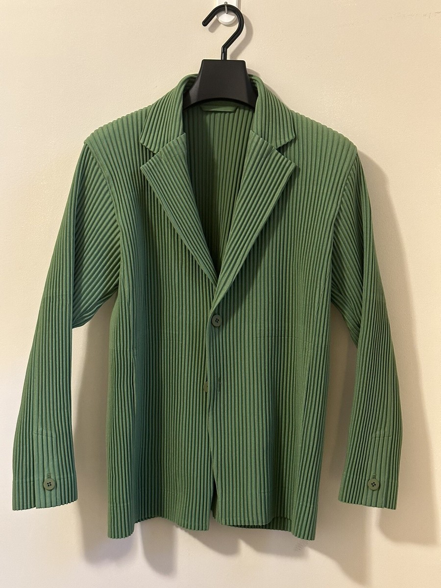 Issey miyake men 19ss ノーカラージャケット グリーン Issey miyake men 19ss ノーカラージャケット グリーン